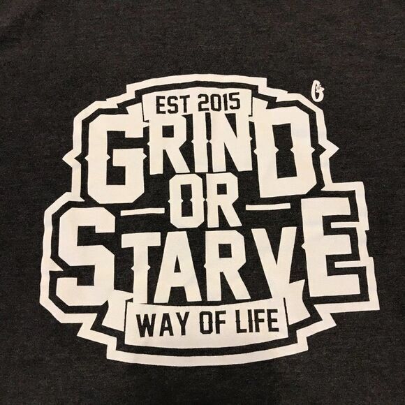 Grind or Starve GOS Apparel black T shirt 2XL - Picture 2 of 3